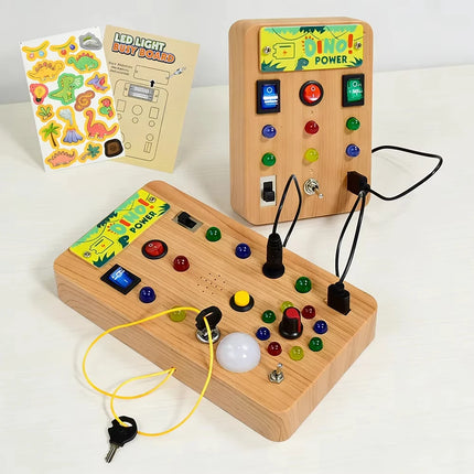 Montessori LED Sensory Activity Board with Switches and Buttons