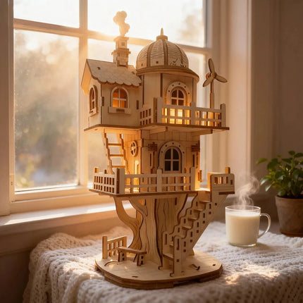 3D Wooden Tree House Puzzle