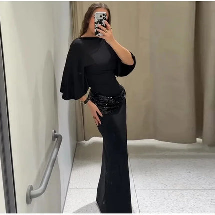 Sequin Patchwork Maxi Dress