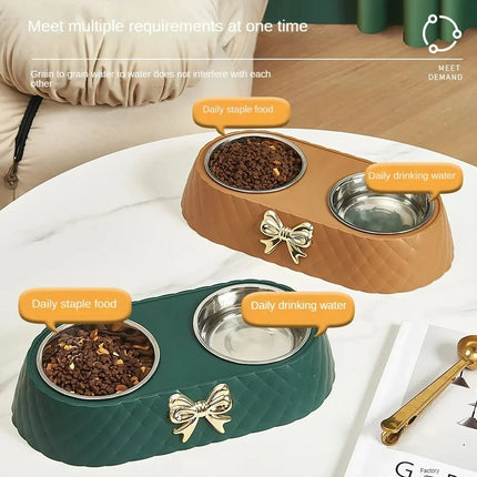 Double Pet Food Bowl