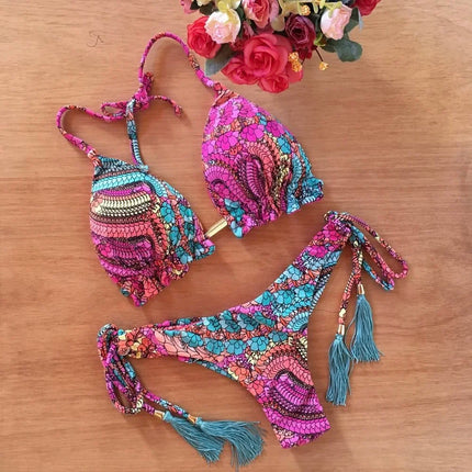 Floral Print Push-Up Bikini