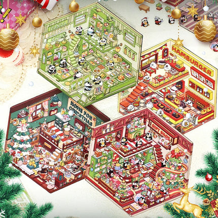 Christmas 3D DIY Sticker Cabin Scene Craft Kit for Kids