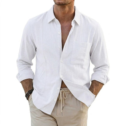 Men’s Linen Cotton Casual Shirt