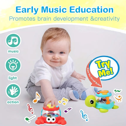 Kids' Musical Turtle and Crab Drum Toy