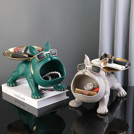 Bulldog Resin Decorative Storage Tray