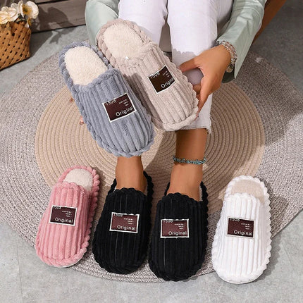 Warm Corduroy Winter Slippers