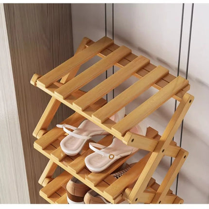 Foldable Bamboo Shoe Rack