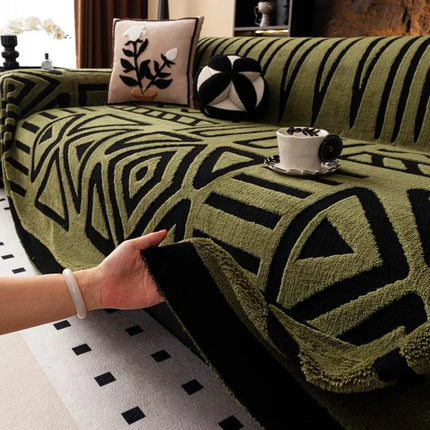 Warm Fluffy Fleece Bohemian Sofa Cover