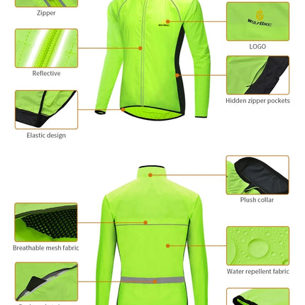Men’s Reflective Cycling Windbreaker Jacket