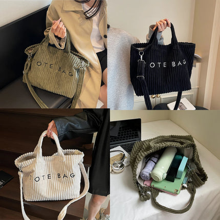 Striped Velvet Shoulder Bag