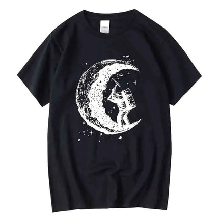 Men's Moon Print Cotton Blend T-Shirt