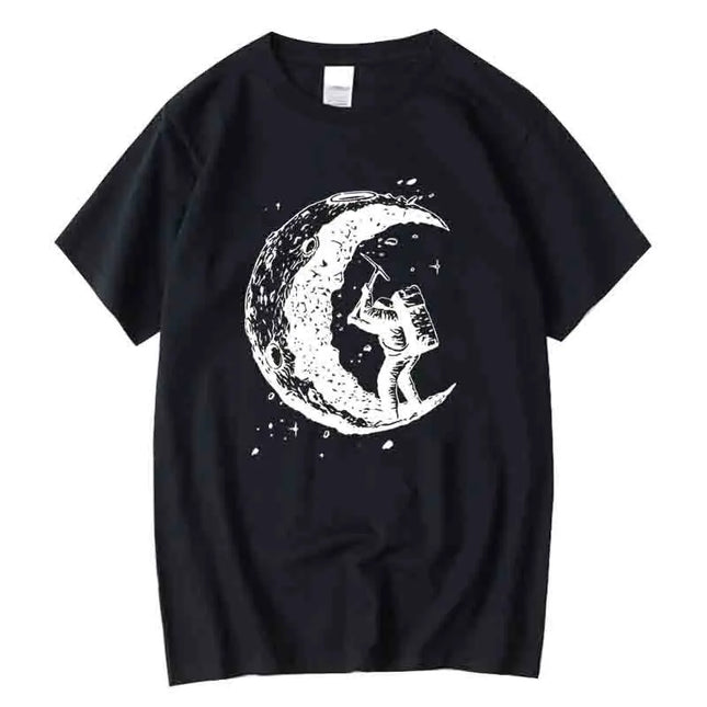 Men's Moon Print Cotton Blend T-Shirt