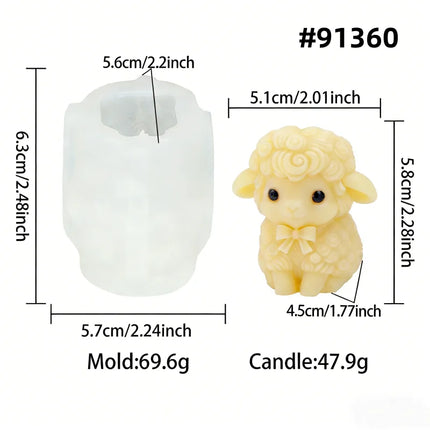 Cute Sheep Silicone Candle Mold
