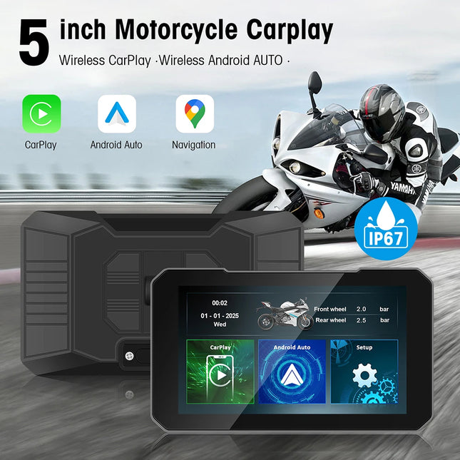 5-Inch Motorcycle GPS Navigation Screen