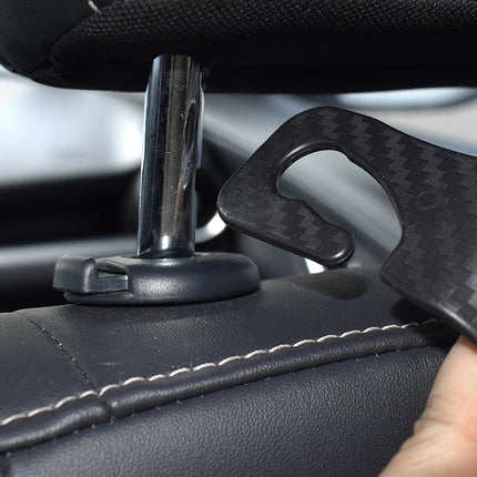 Carbon Fiber Car Headrest Hooks – 4 Pieces