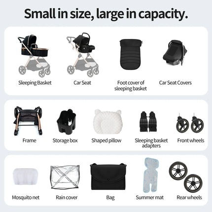Luxury 3-in-1 Baby Stroller
