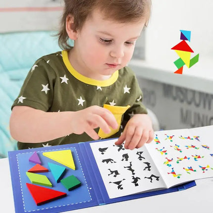 Magnetic 3D Geometric Tangram Puzzle Board for Kids