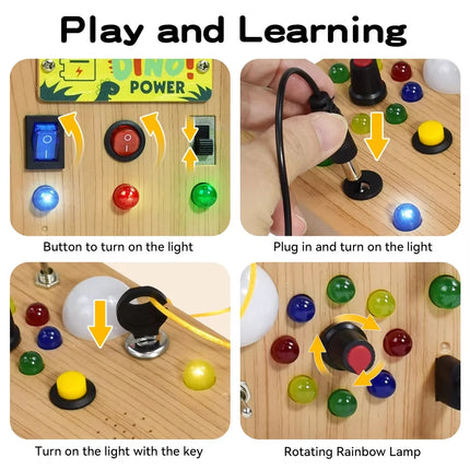 Montessori LED Sensory Activity Board with Switches and Buttons