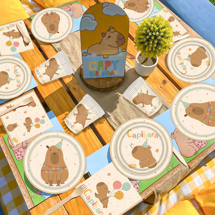 Capybara Party Tableware Set