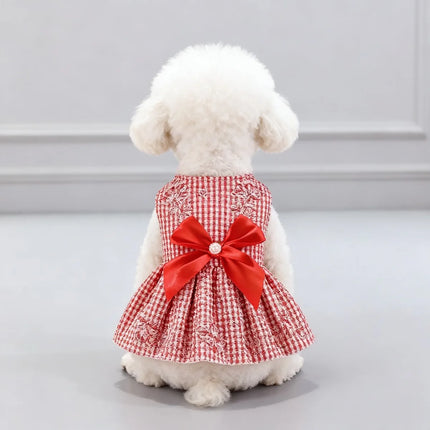 Striped Bow Pet Princess Dress