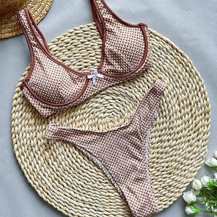 Plaid Underwire Bikini Set