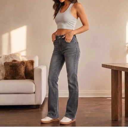 Vintage Washed Flare Jeans