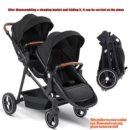 Foldable Convertible Twin Baby Stroller