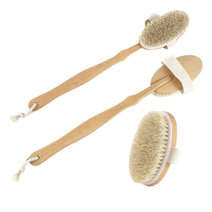 Natural Bristle Back Scrubber Brush