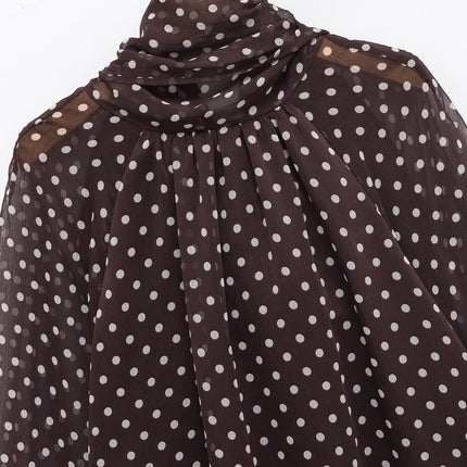 Women's Polka Dot Bow Blouse