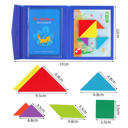 Magnetic 3D Geometric Tangram Puzzle Board for Kids