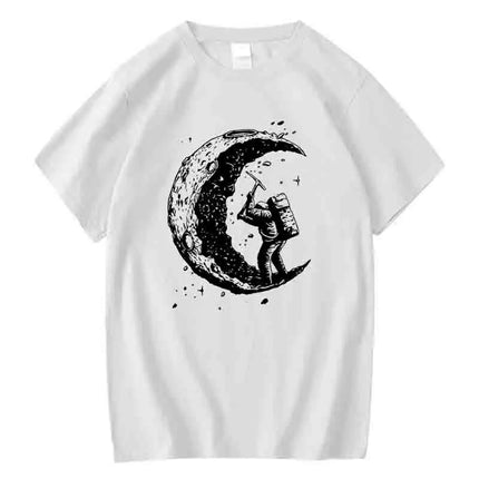 Men's Moon Print Cotton Blend T-Shirt