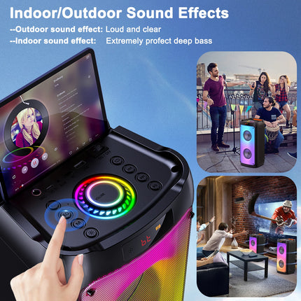 Portable Karaoke Speaker with LED Lights