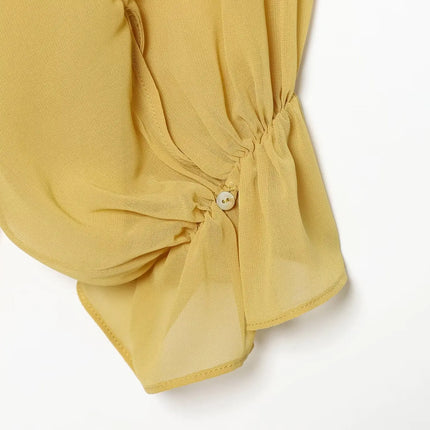 Women's Lace Patchwork Sheer Blouse