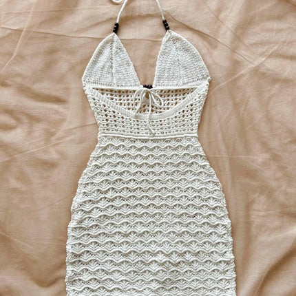 Gradient Hollow-Out Knit Dress