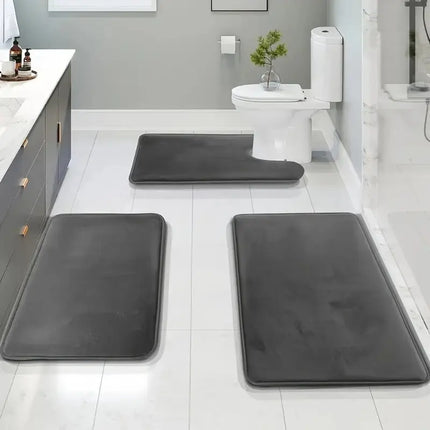 3-Piece Bathroom Floor Mat Set