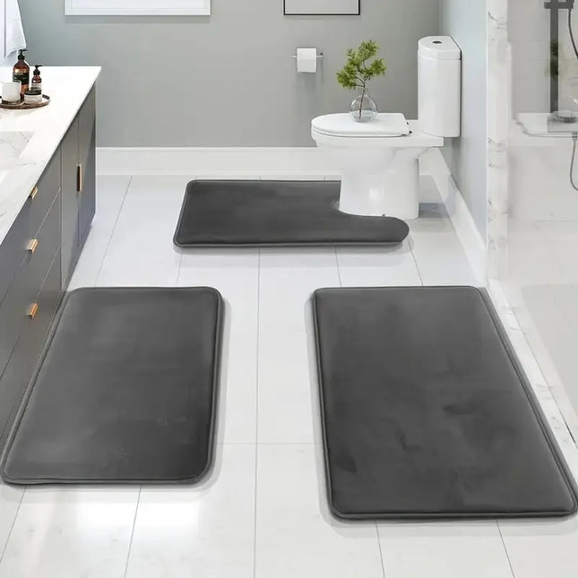 3-Piece Bathroom Floor Mat Set