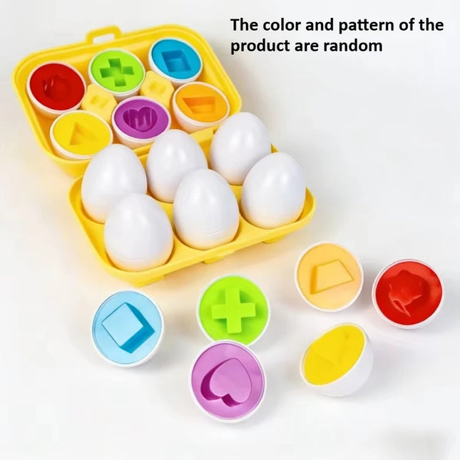 Color and Shape Matching Egg Sorting Toy with Storage Box