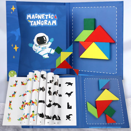 Magnetic 3D Geometric Tangram Puzzle Board for Kids