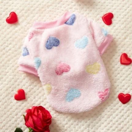 Heart Print Flannel Dog Vest