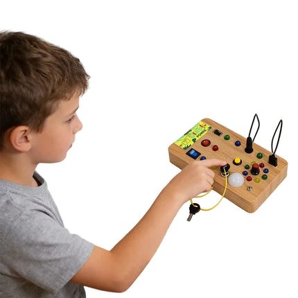 Montessori LED Sensory Activity Board with Switches and Buttons