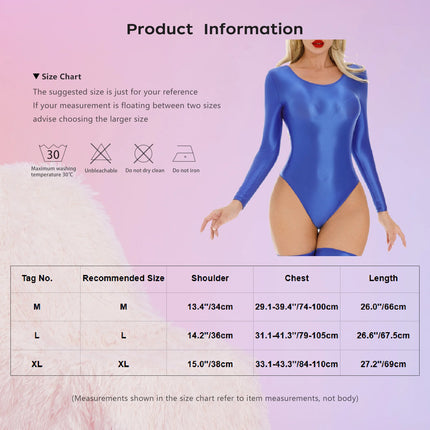 Women's Glossy Long-Sleeve Bodysuit