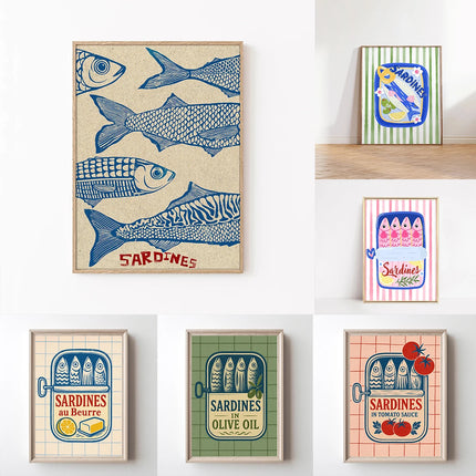 Pink Sardine Canvas Wall Art