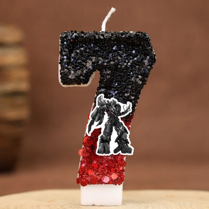 Robot Car Number Birthday Candles
