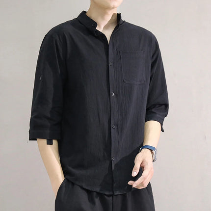 Men’s Stand-Collar Casual Shirt