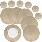 6Pcs 34CM Gold / 6 Mats 6 Coaster