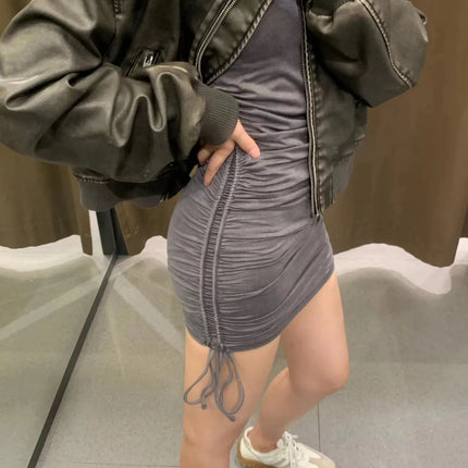 Women's Faux Leather Bomber Jacket