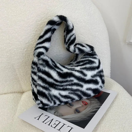 Leopard Fluffy Shoulder Bag