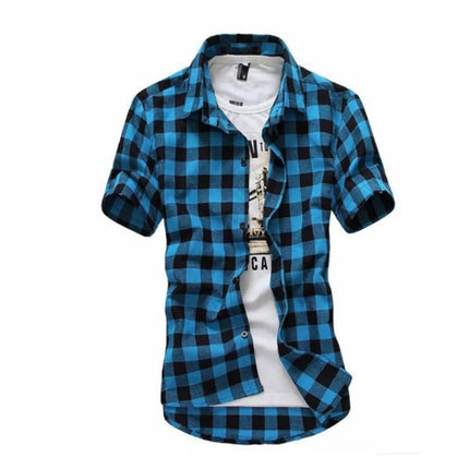 Men’s Red and Black Plaid Shirt