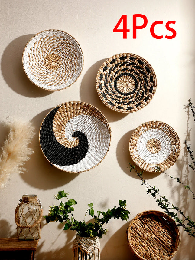 Boho Woven Wall Basket Decor