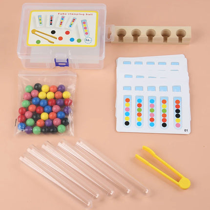 Color Sorting Beads and Test Tube Educational Game for Kids